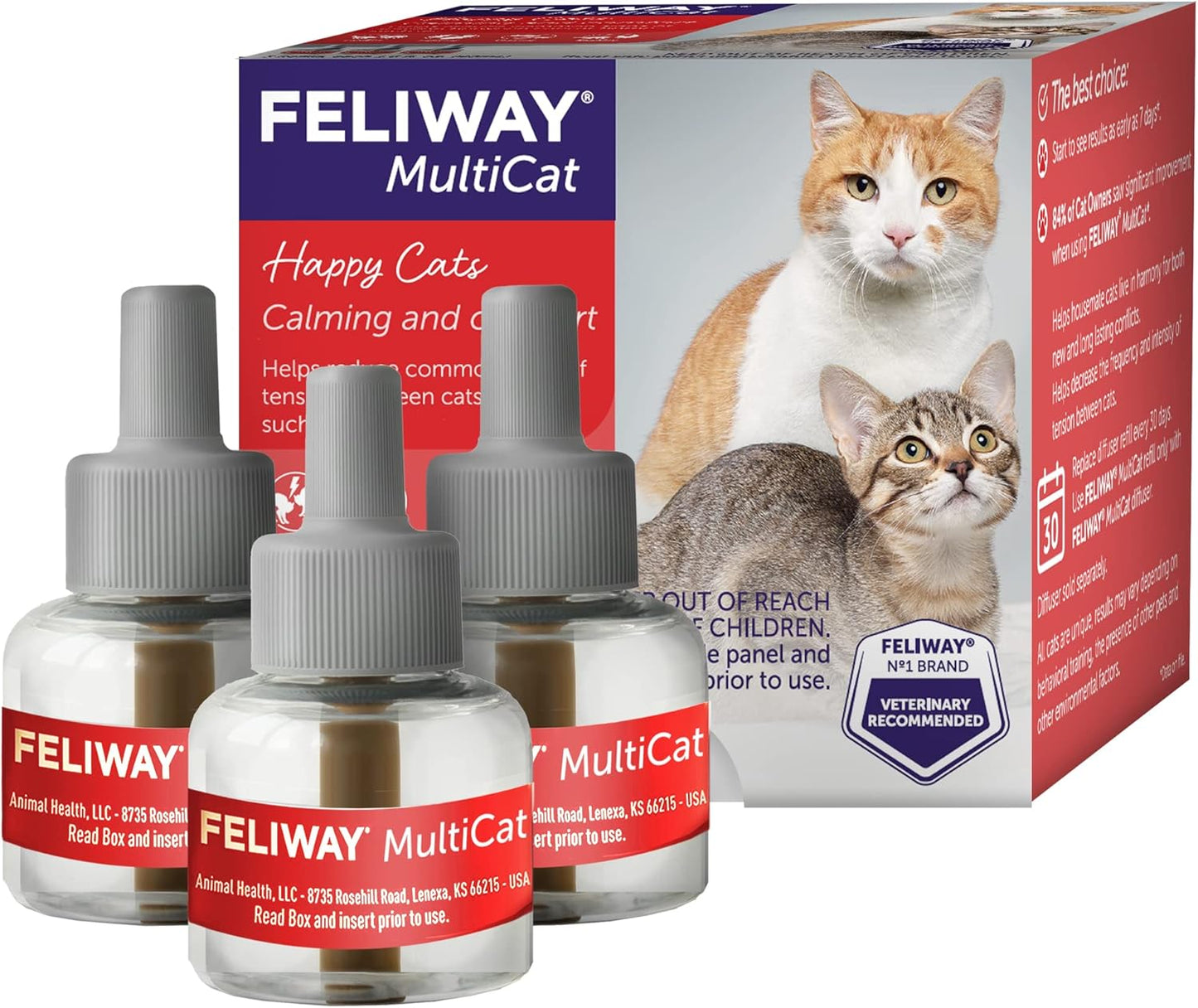 FELIWAY MultiCat 3 x 30 Day Cat Calming Refills for Tension