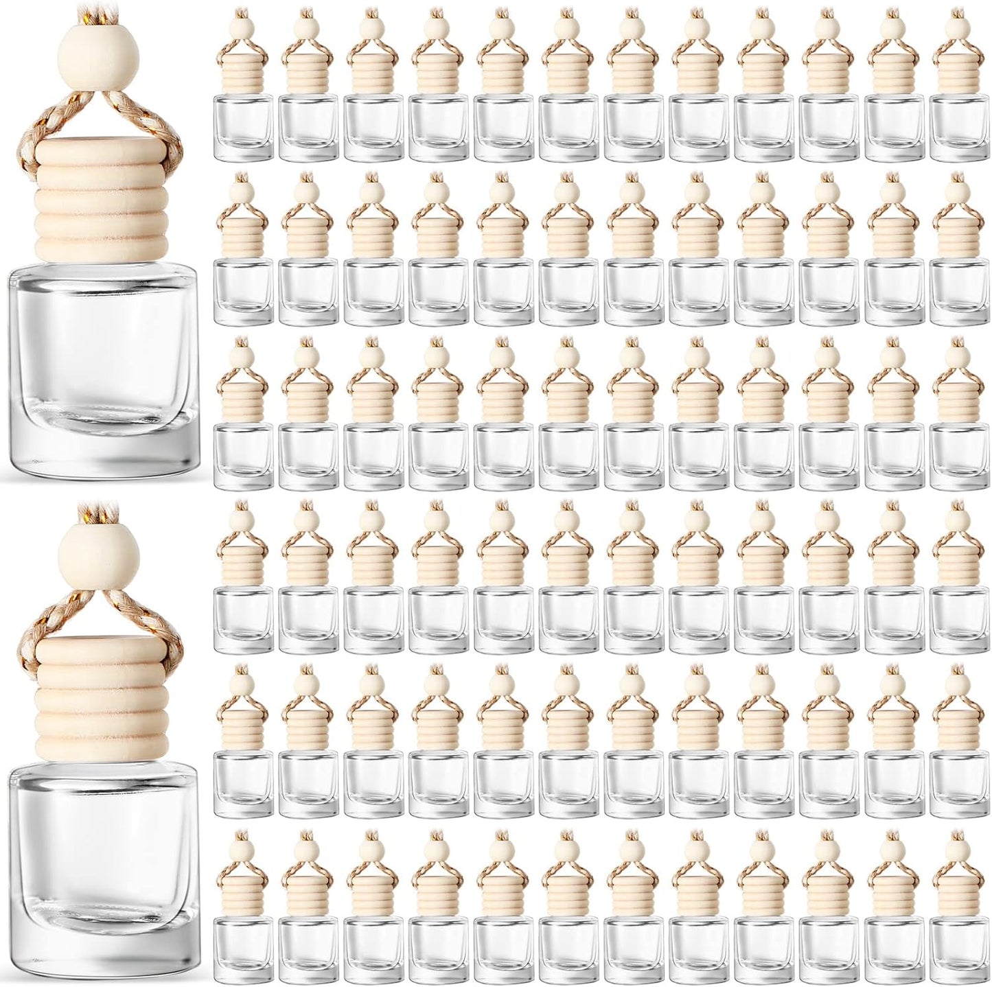 100 Pcs Car Air Fresheners - Wooden Cap - Aromatherapy Diffuser