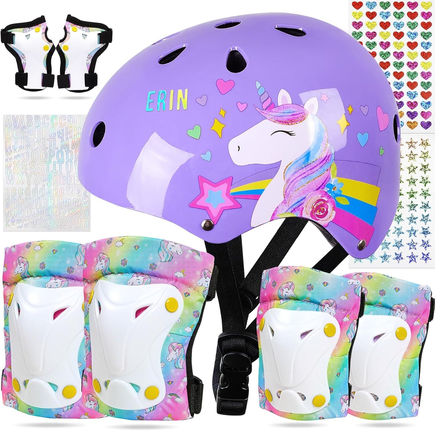 FIODAY Kids Helmet Set - DIY Sticker - 3-8 Years