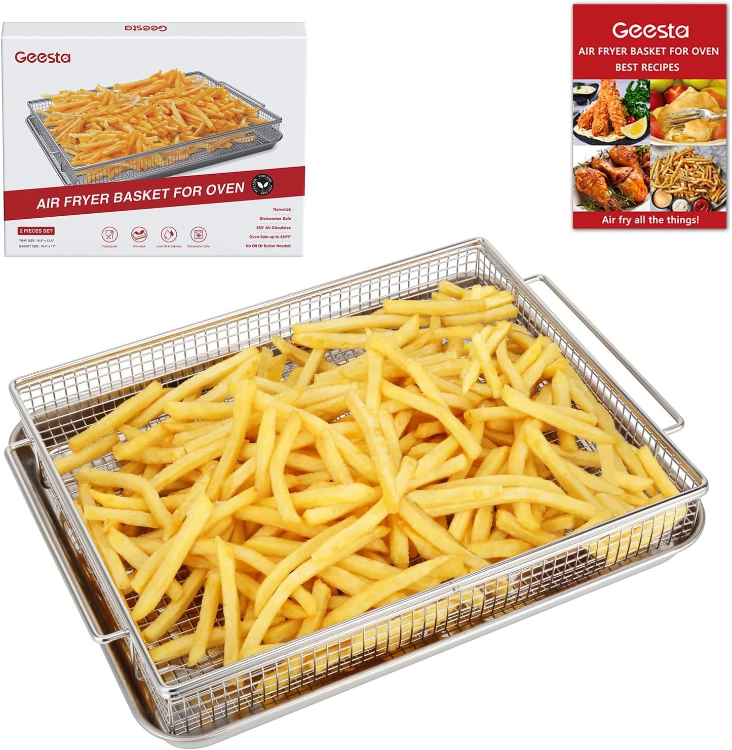 Geesta Stainless Steel Air Fryer Basket: Crispy, Healthy, Easy!