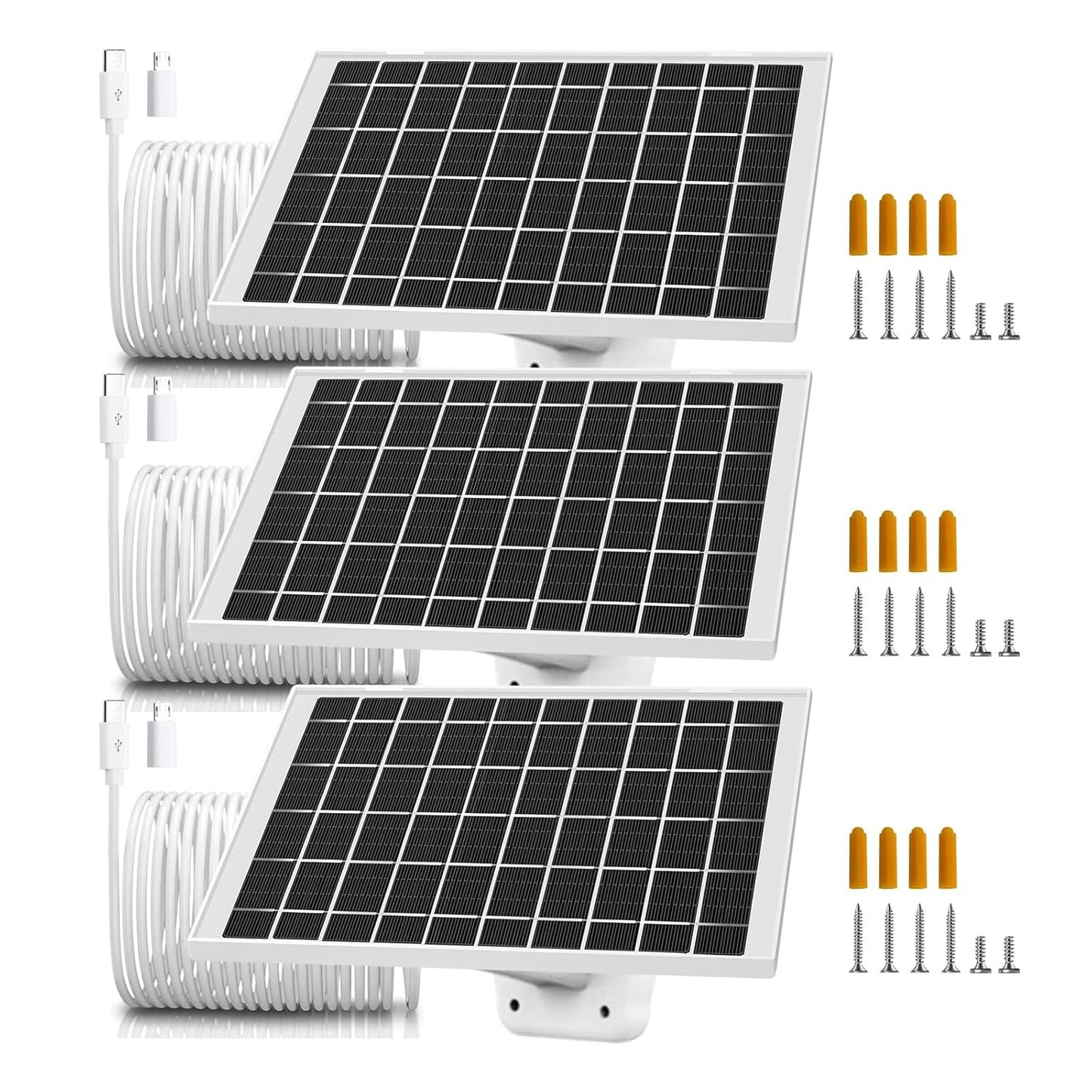 3 Pack Solar Panel Charger for SimpliSafe and Arlo Cameras