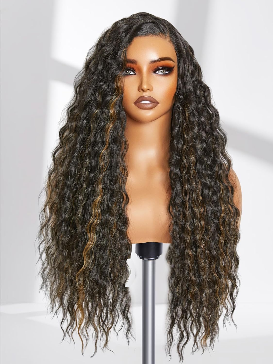 GORGIUS Highlight Water Wave Wig 28 Inch Glueless Synthetic Hair