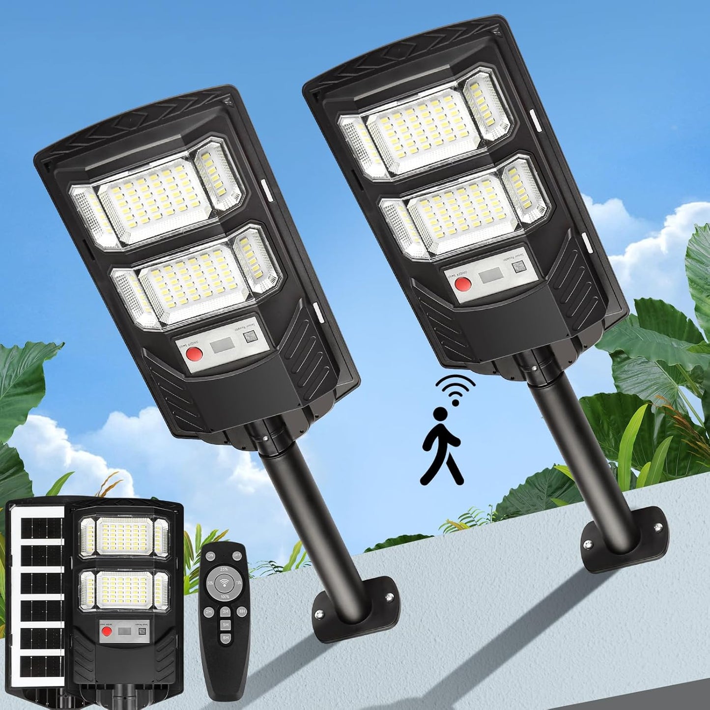 Solar Street Lights Outdoor Waterproof: 10000 Lumen Security Lights
