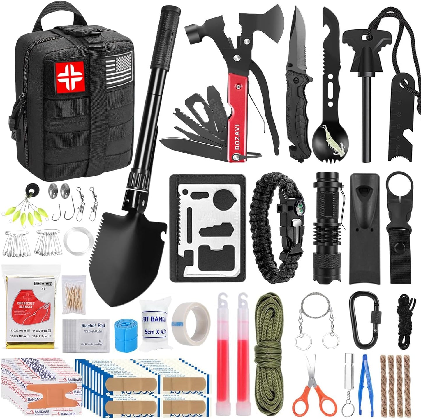 DOZAVI 142 Pcs Survival Kit & First Aid Gear