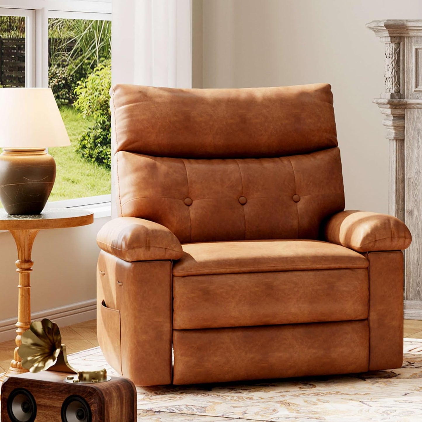 Oversized Wide Recliner Chair with Heat and Massage Features