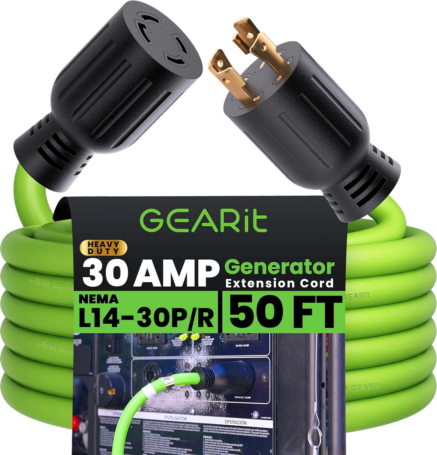 GEARit 30-Amp Generator Extension Cord for Reliable Power Supply