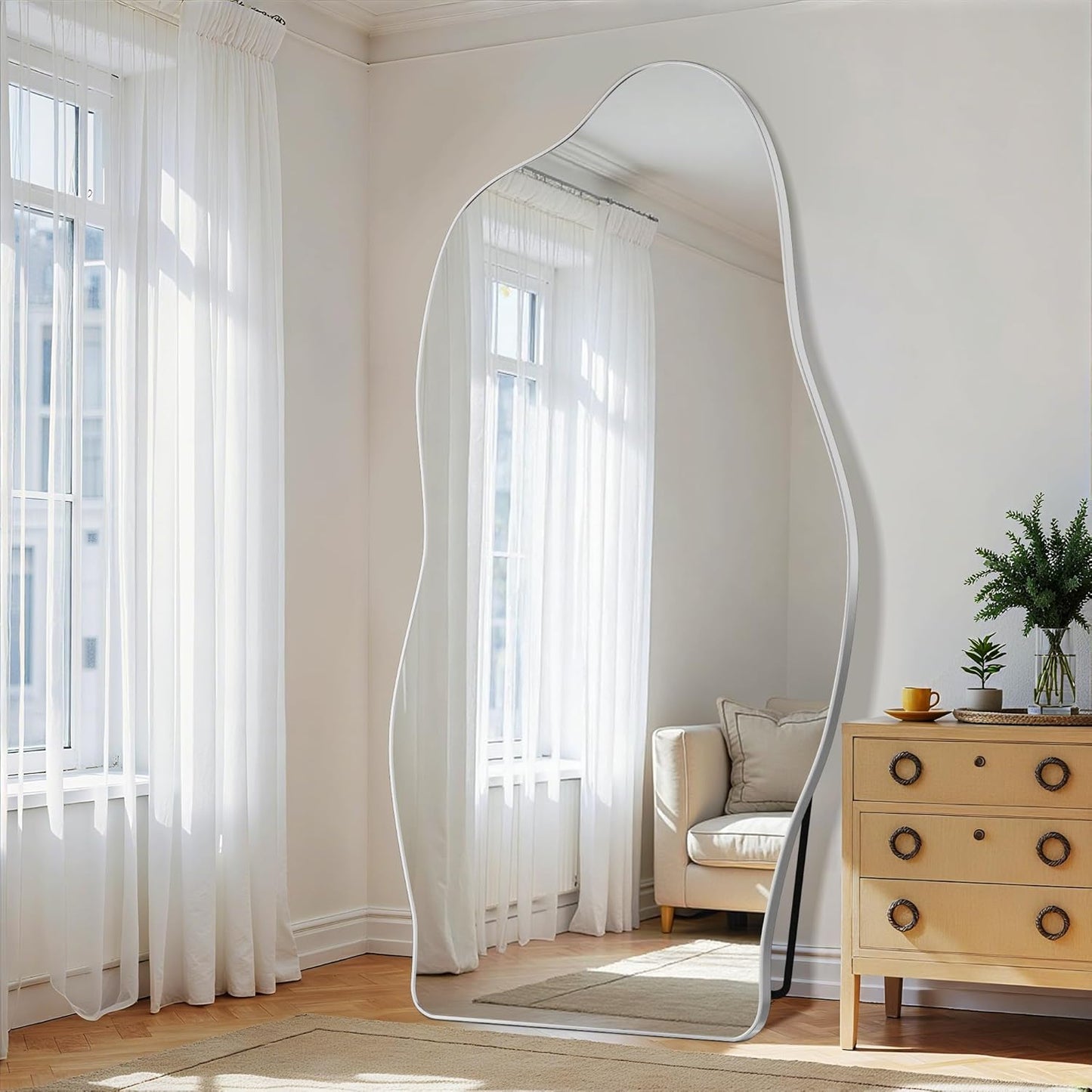 Antok Full Length Mirror 76x36 Cloud Shaped Floor Mirror