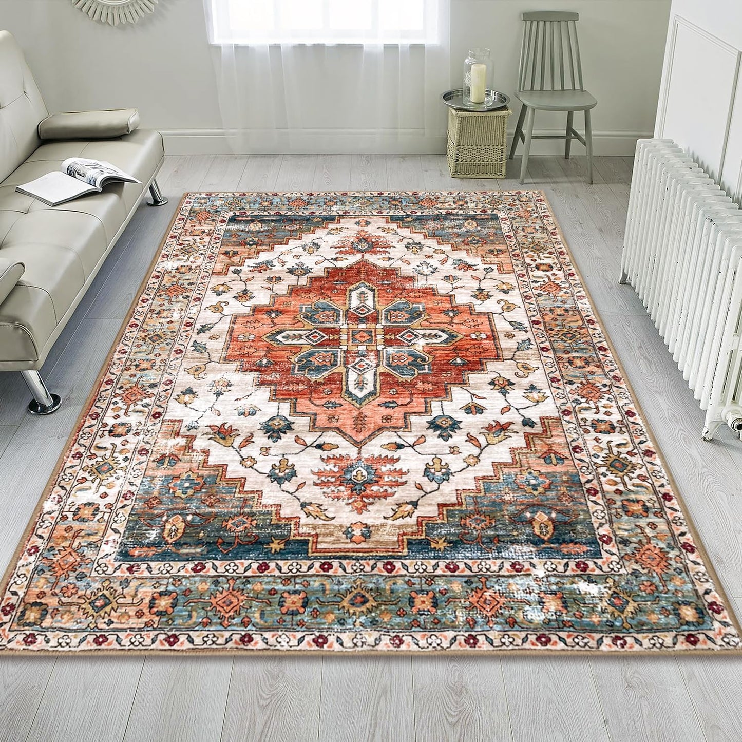 Vintage Soft 5x7 Area Rug with Non-Slip Backing