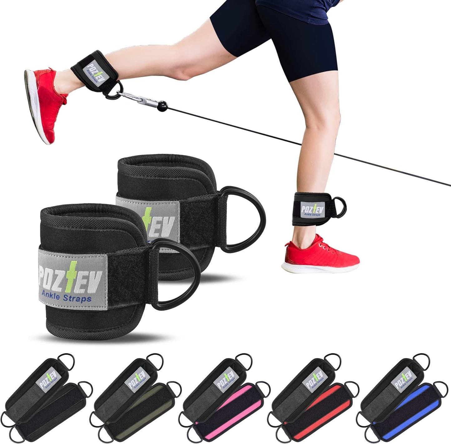 POZTEV Adjustable Ankle Straps for Glute Workouts