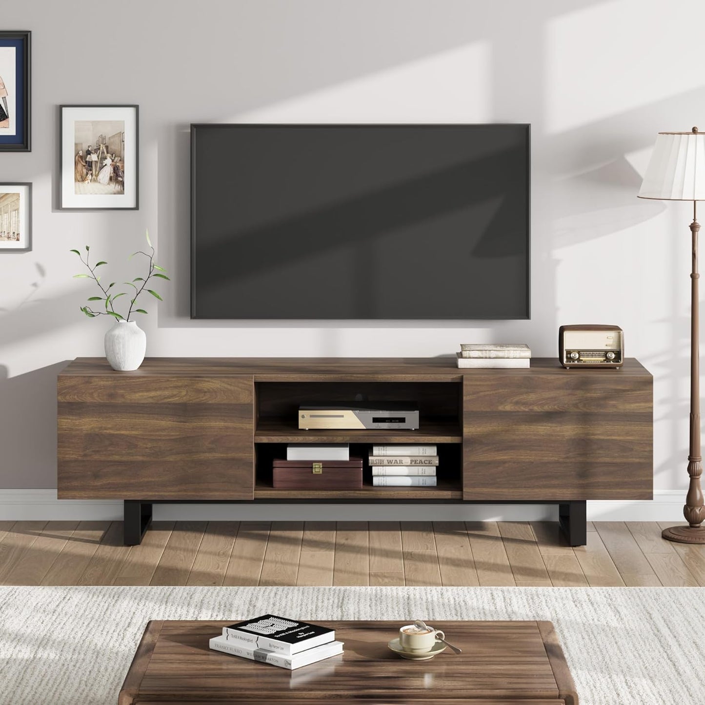 80 Industrial TV Stand with Storage & Style