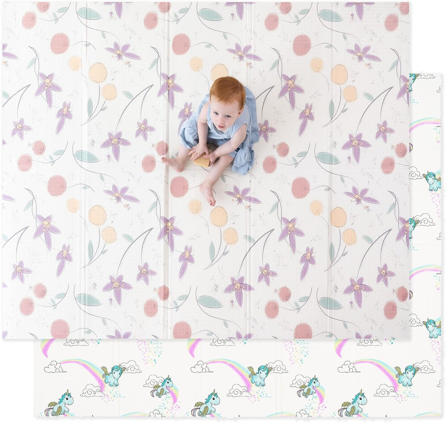 JumpOff Jo Baby Play Mat - Large Folding Foam Play Mat for Infants