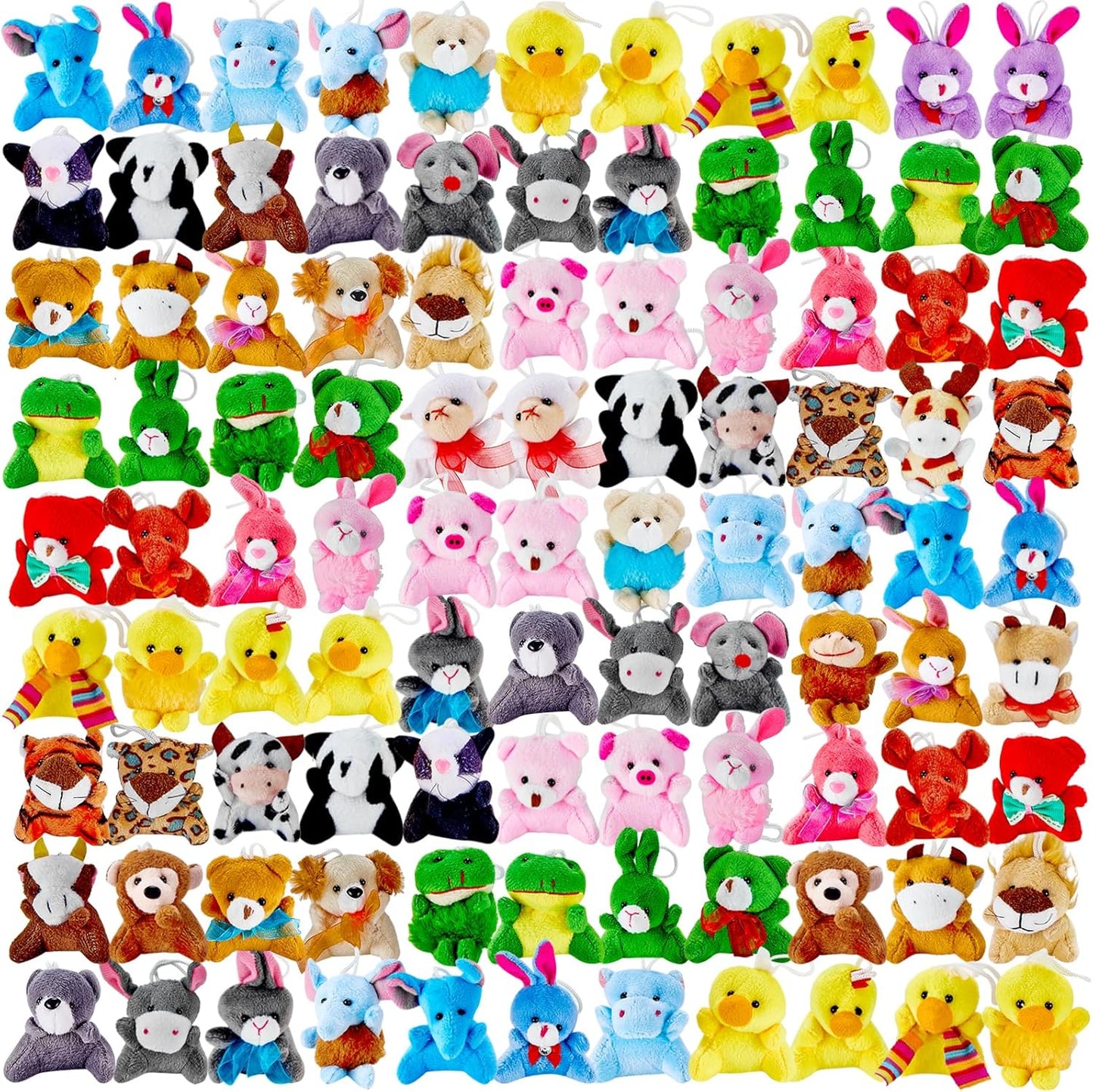 120 Pack Mini Animal Plush Toy Set for Every Occasion