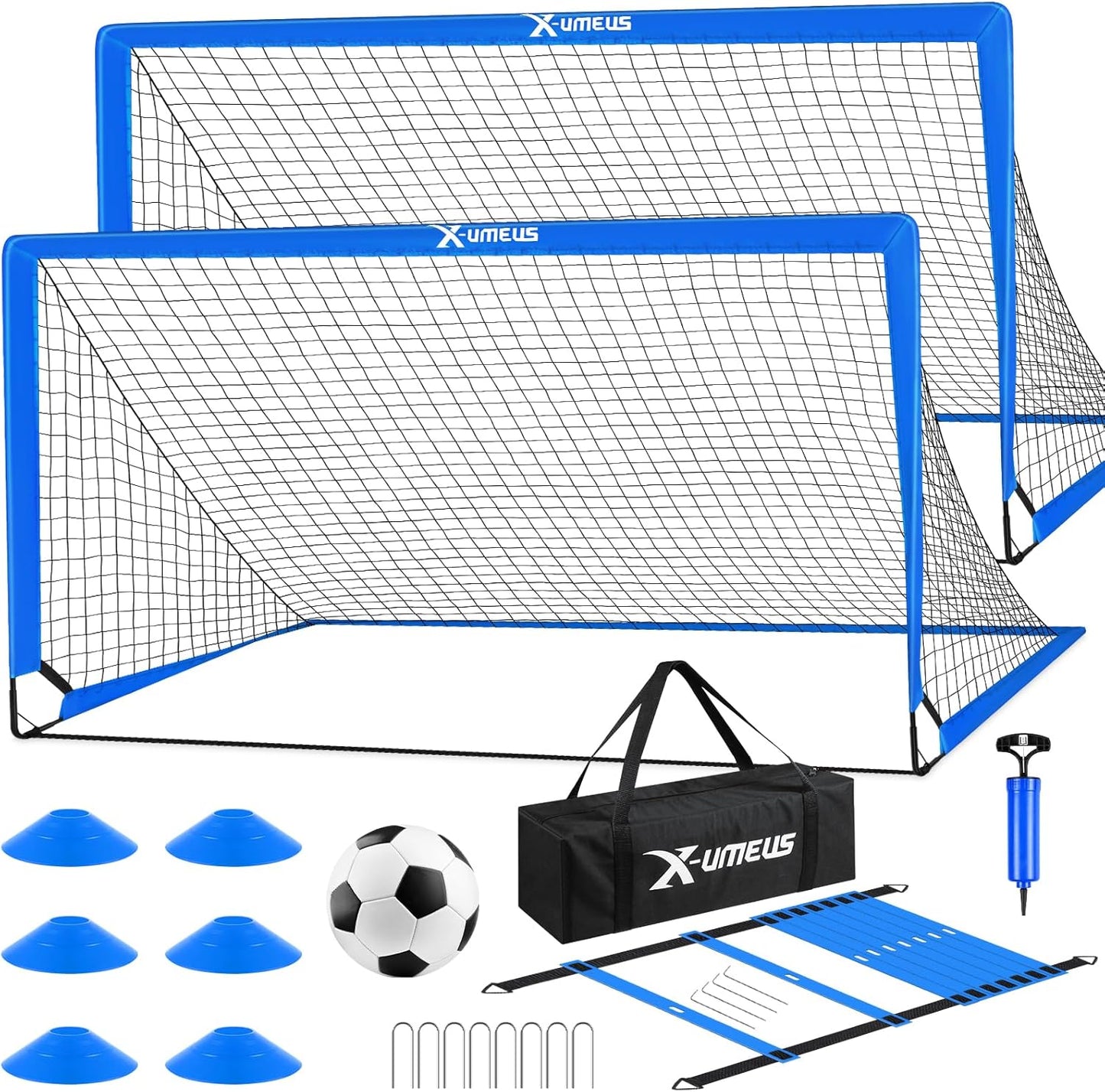 Kids Soccer Goals for Backyard Set of 2, Portable 6x4 ft Goals