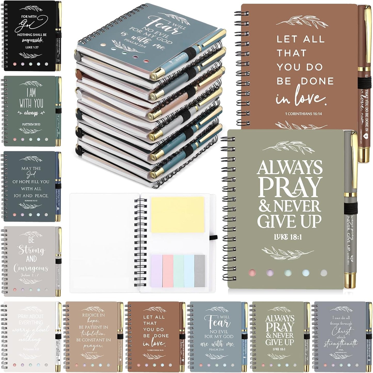 Christian Gifts Set: Bible Verse Notebooks & Verses Pens
