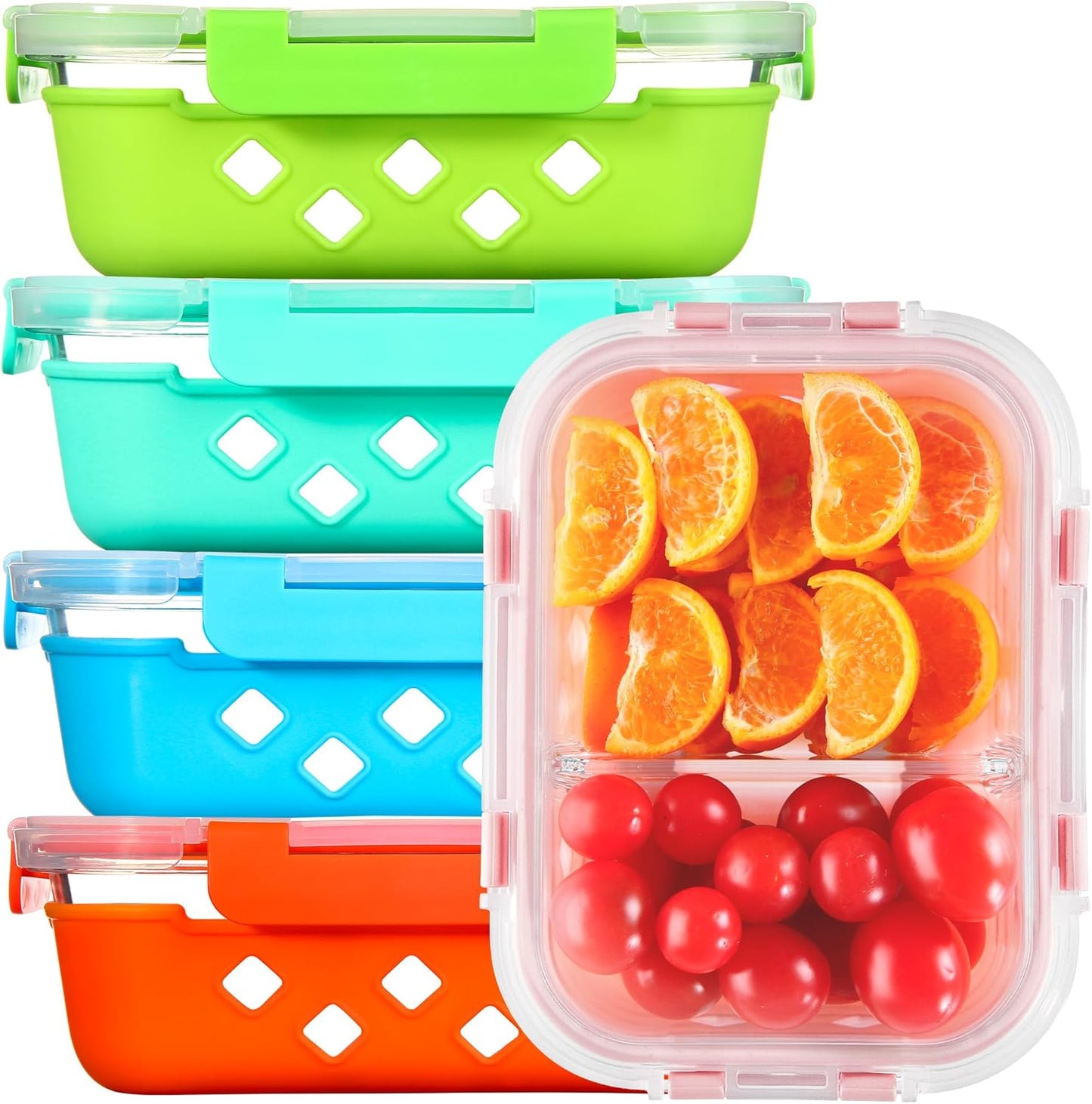 Divided Glass Storage Containers for Meal Prep and Lunch