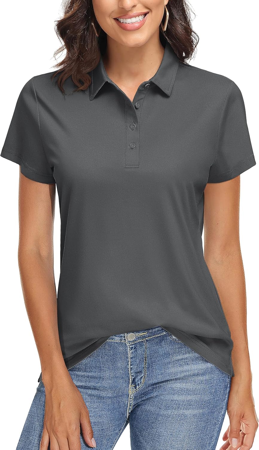 TACVASEN Women's Golf Polo Shirts with UPF 50+ Sun Protection