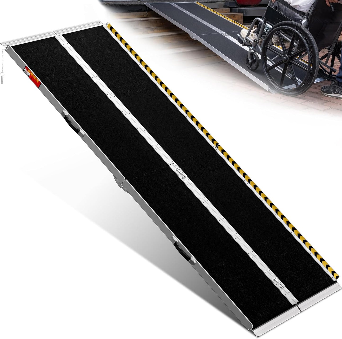 8FT Portable Wheelchair Ramp for Home Steps - Non-Slip Design