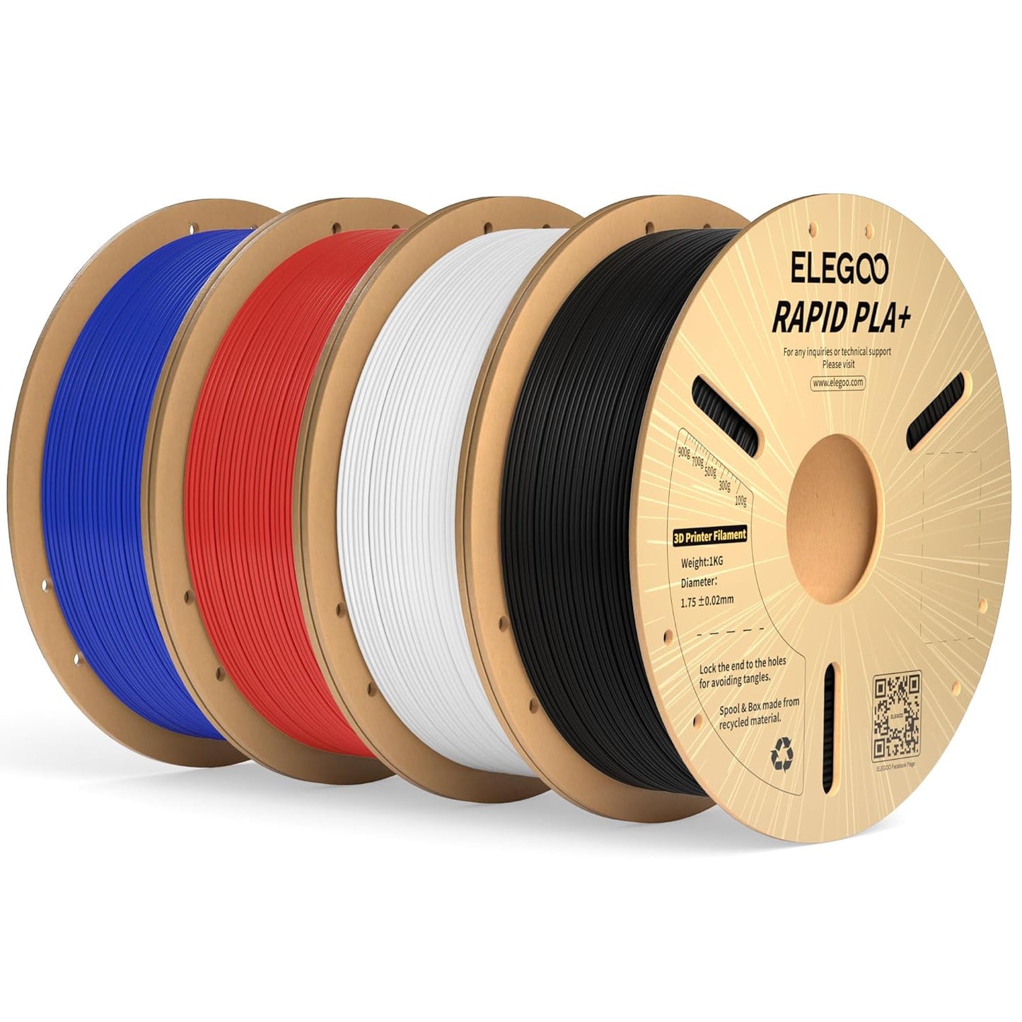 ELEGOO Rapid PLA Plus Filament Bundle for Fast 3D Printing