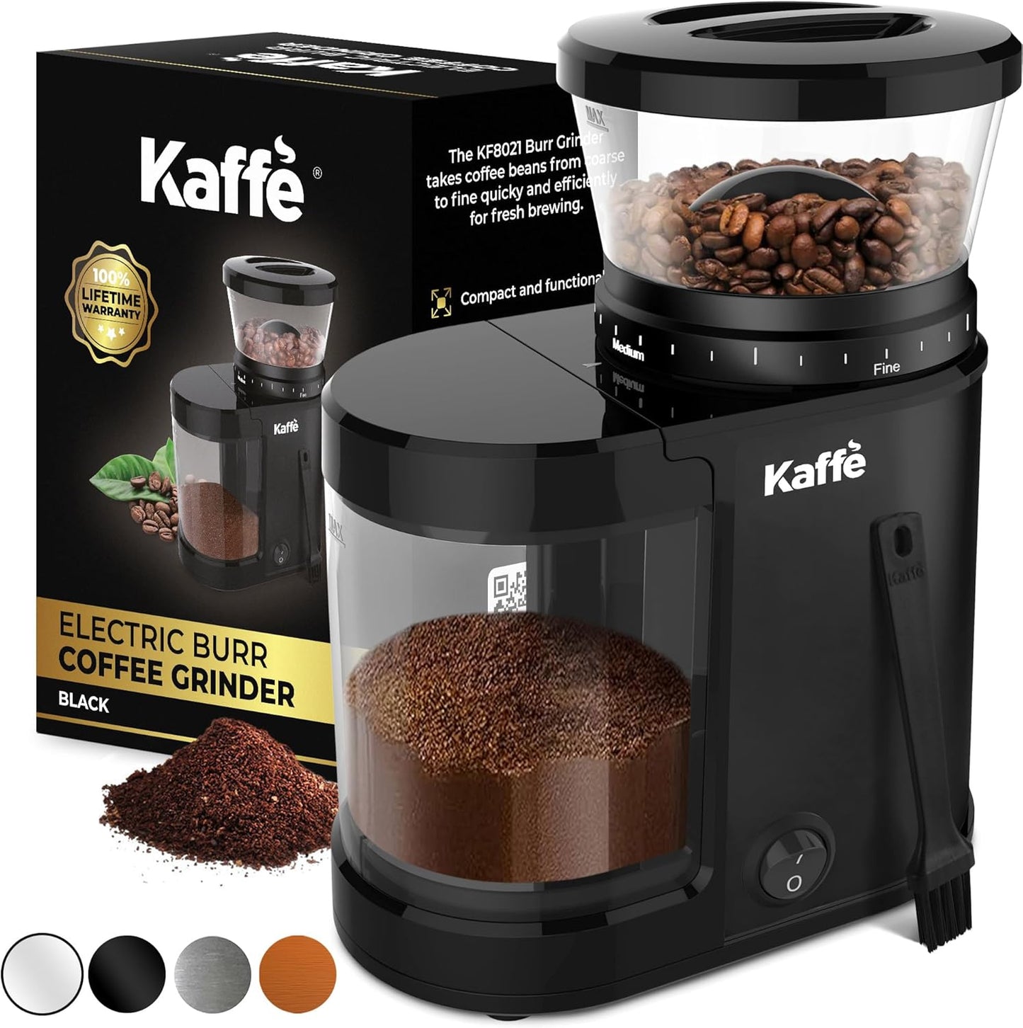 Precision Electric Coffee Grinder - Adjustable Coarseness - Upgraded Motor - Home Use