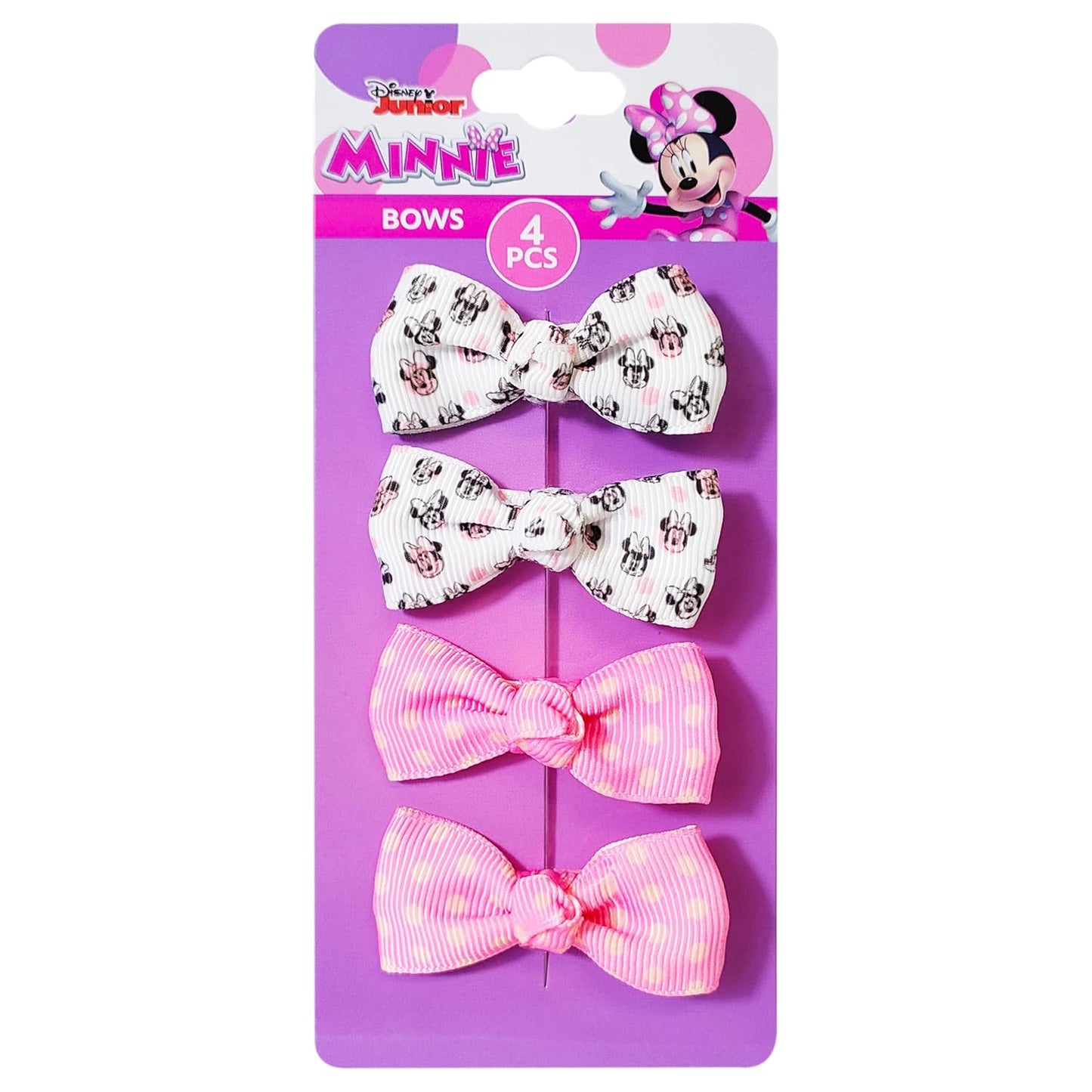 LUV HER Baby Girl Minnie Mouse Hair Clips - Soft Fabric, Set of 4