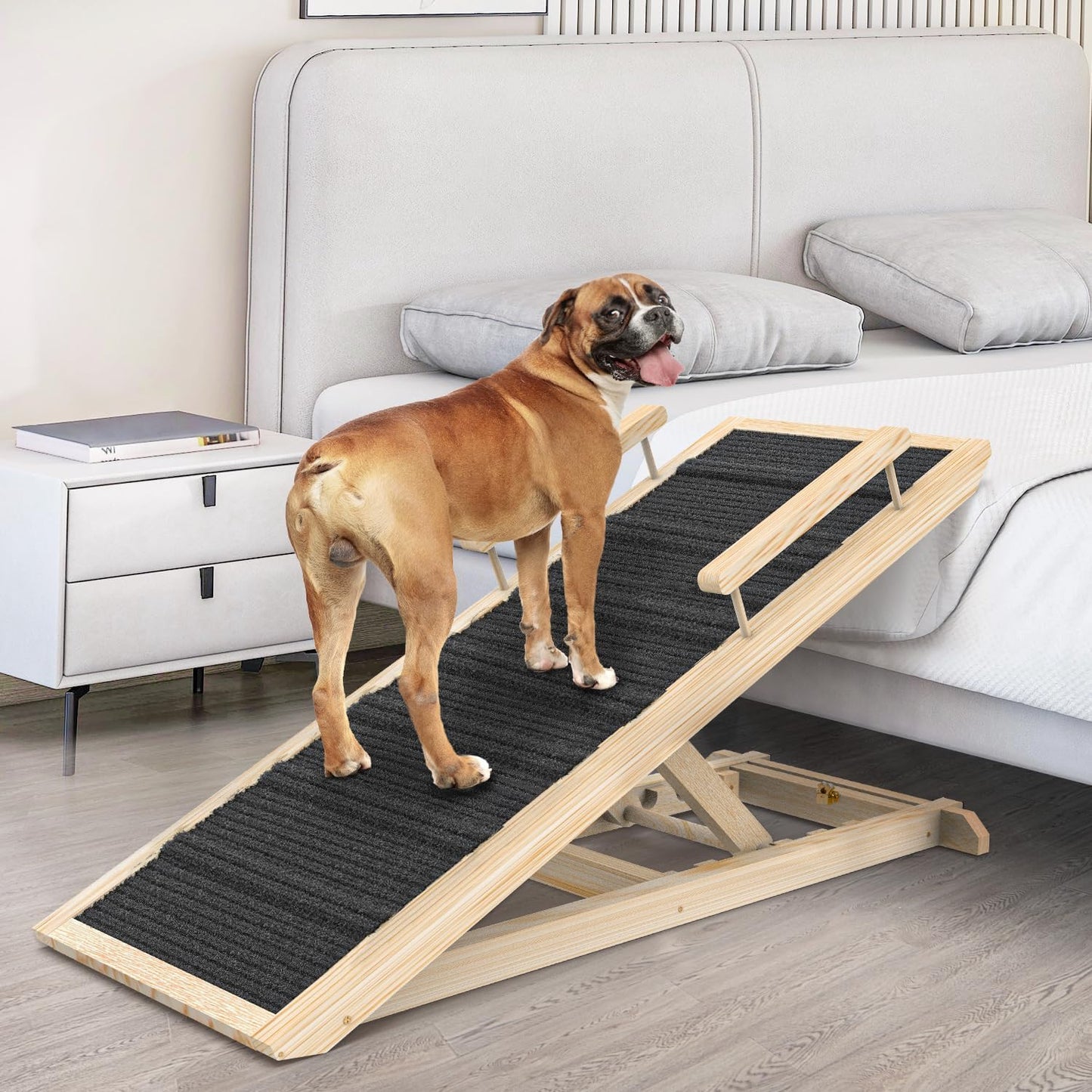 Dog Ramp for Couch and Car - Adjustable Wooden Pet Steps
