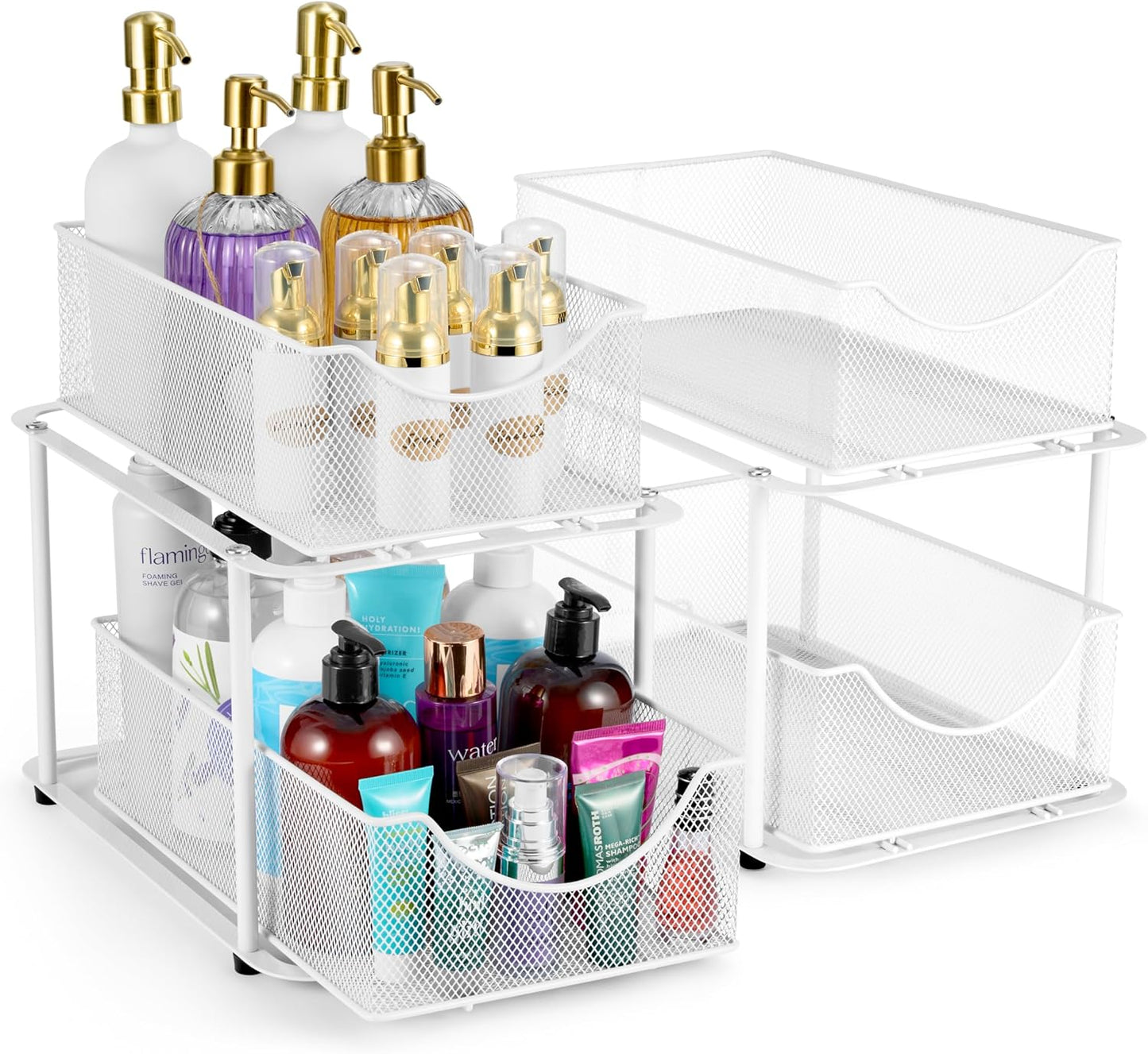 2 Tier Metal Under Sink Organizer for Bathroom & Kitchen Storage