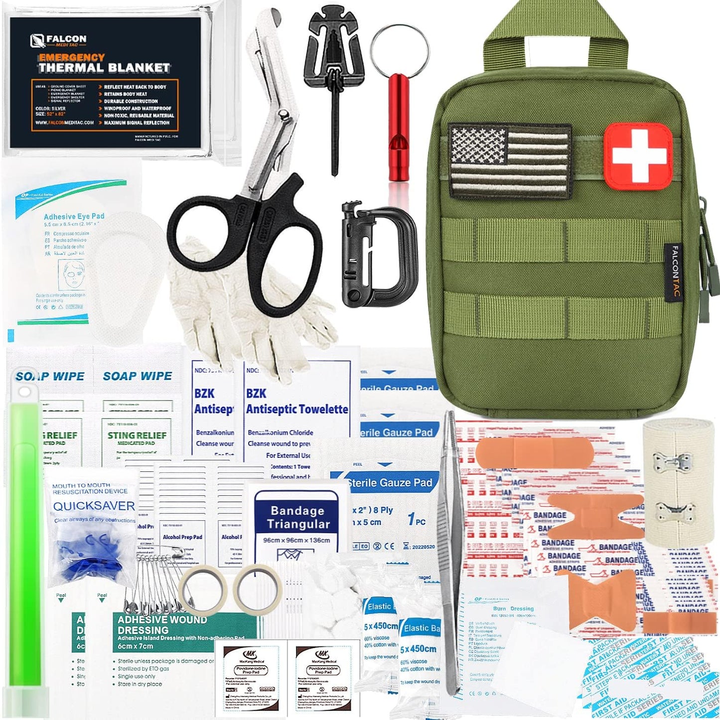 FalconTac Ultimate 200-Piece Survival Kit - Dad's Essential for Emergencies