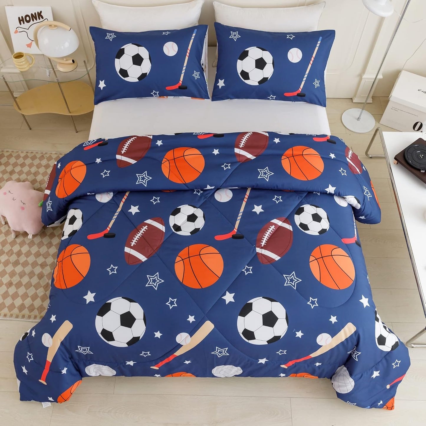 RYNGHIPY Kids Sports Theme Bedding Set for Active Teens