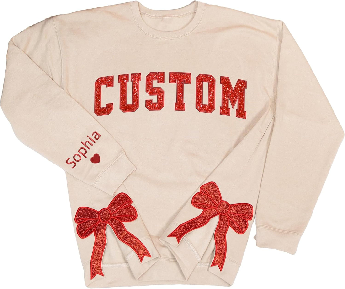 Glitter Bow Custom Sweatshirt - Personalized for Her