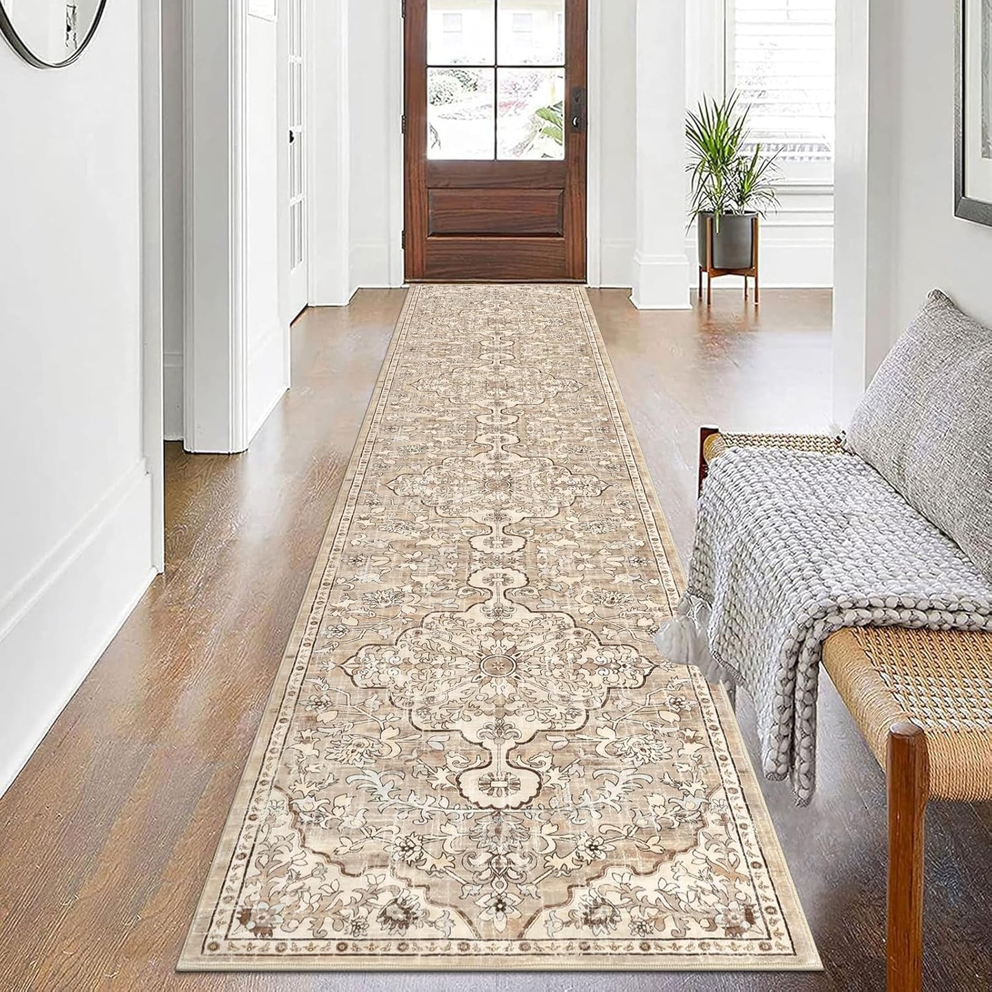 Pauwer Boho Hallway Runner Rug 2x10 Washable Non Slip Vintage