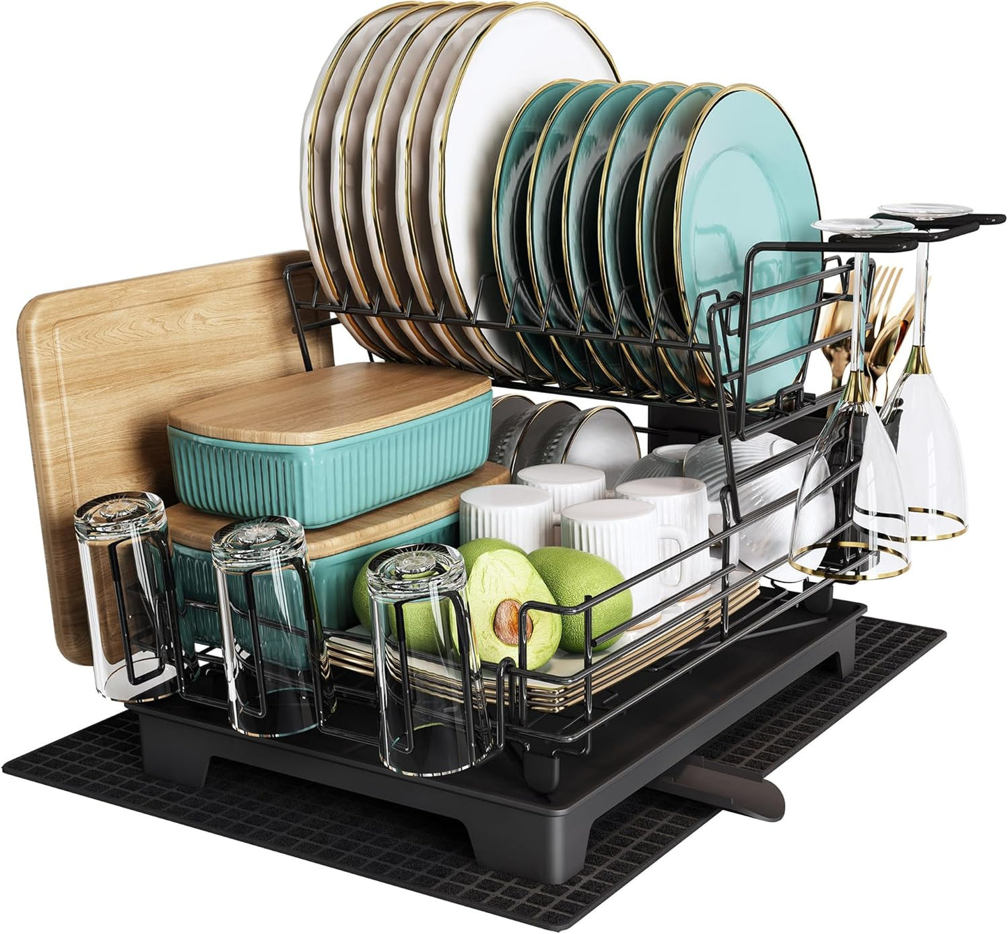 MAJALiS Dish Drying Rack for Kitchen Counter - Large Capacity