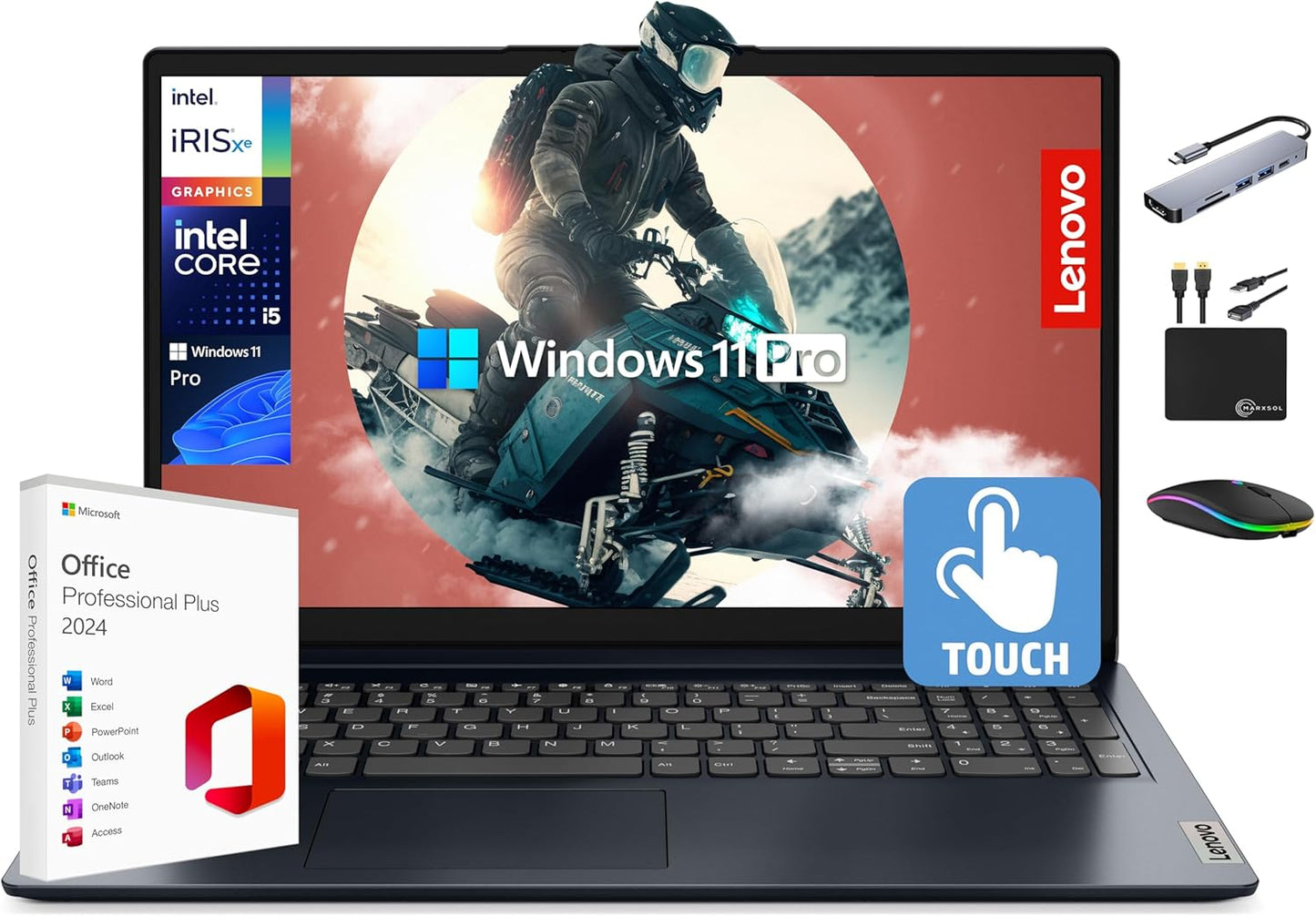Lenovo IdeaPad Laptop with 15.6in Touchscreen and 40GB RAM