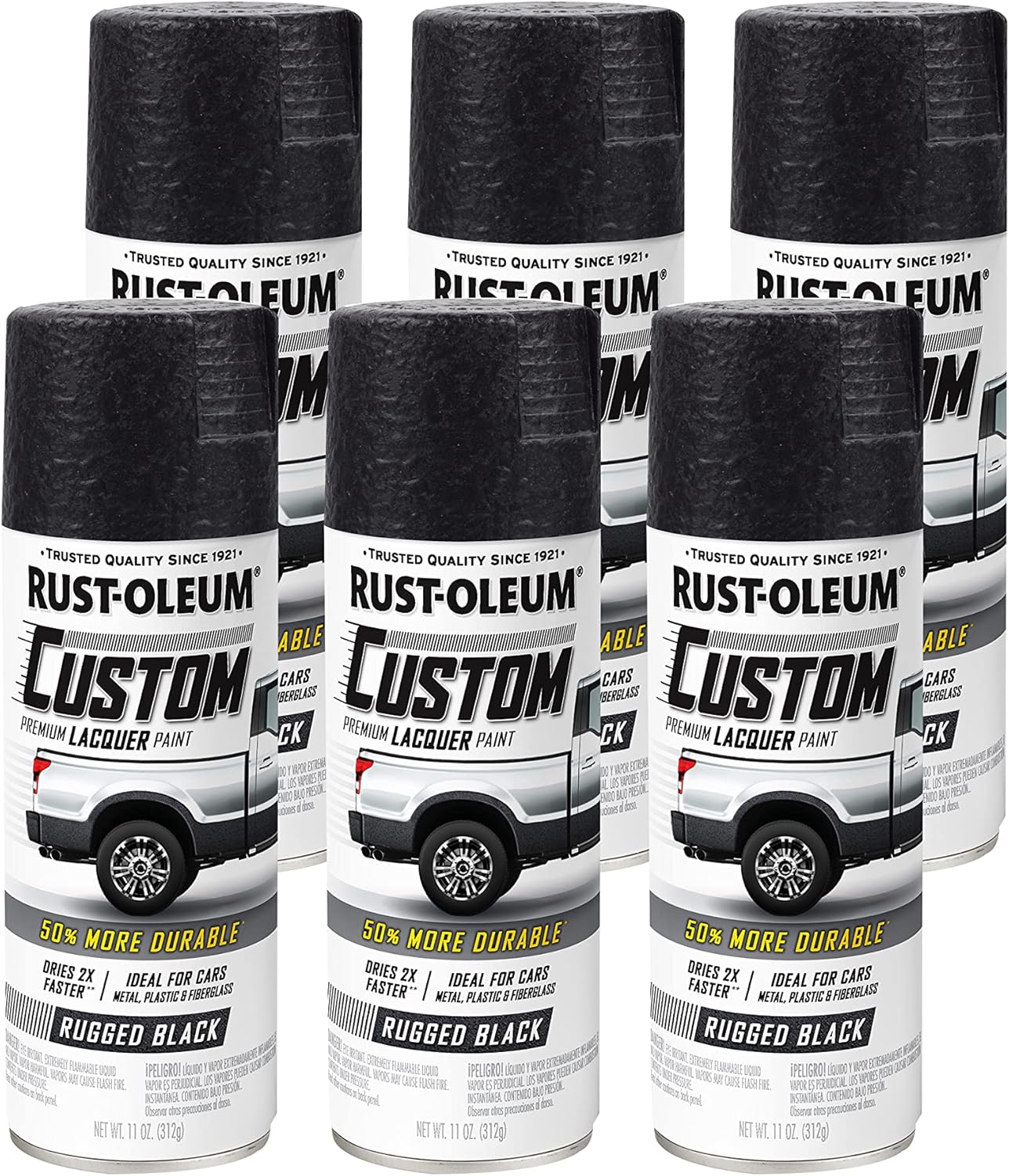 Rust-Oleum Custom Lacquer Spray Paint 6 Pack for Vehicles