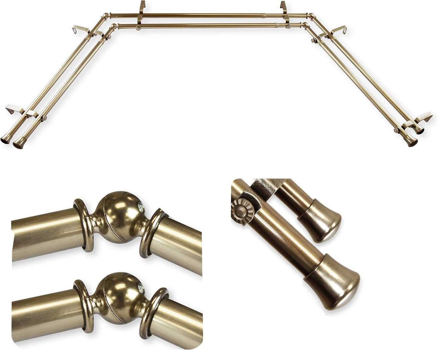 A&F Rod Decor Antique Brass Bay Window Rod