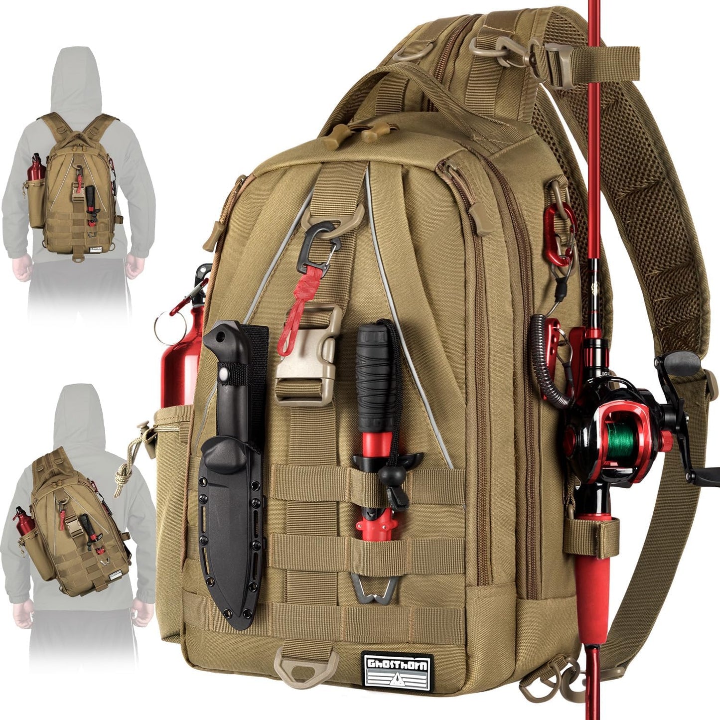 Ghosthorn Fishing Backpack - Rod Holder for Hands-Free Fishing