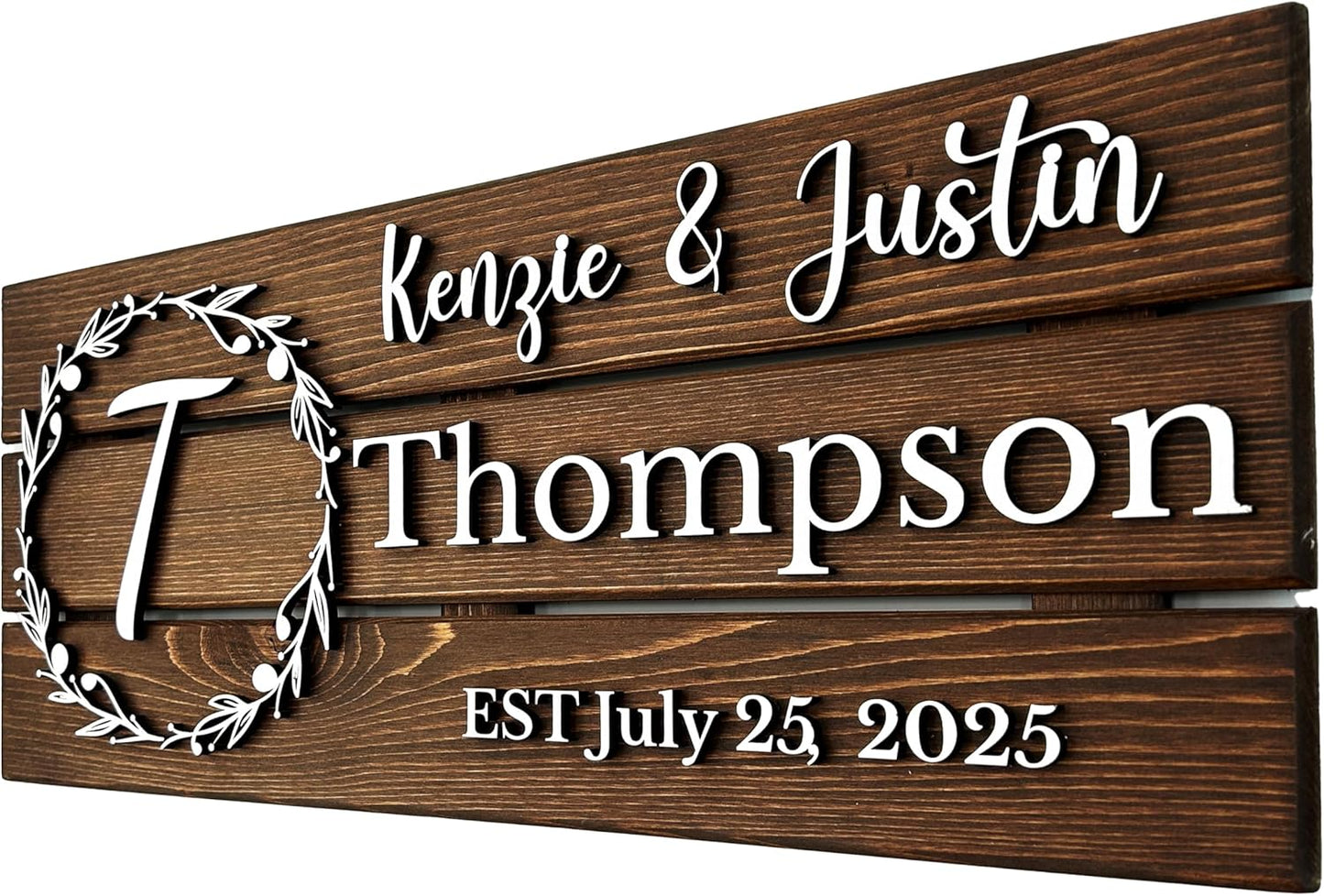 Personalized Wooden Monogram Family Sign for Unique Couples