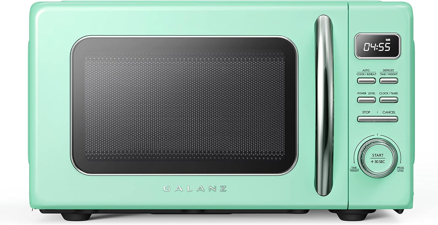 Galanz Retro Countertop Microwave Oven with Auto Cook & Reheat