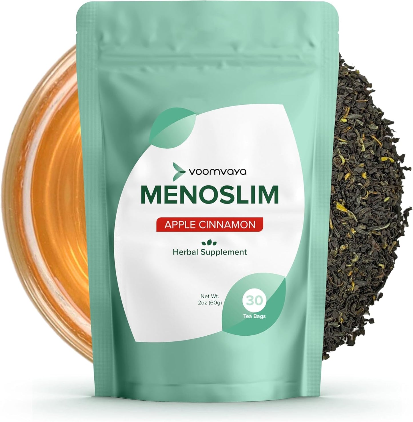 VoomVaya MenoSlim Tea for Menopause Relief - Apple Cinnamon Flavor