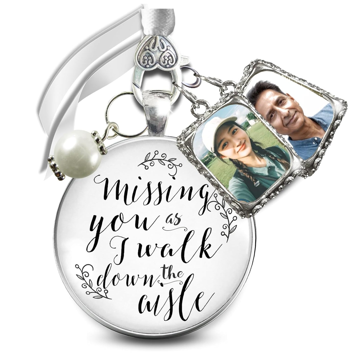 Bouquet Photo Charm for Wedding Day Memory with Mini Frames