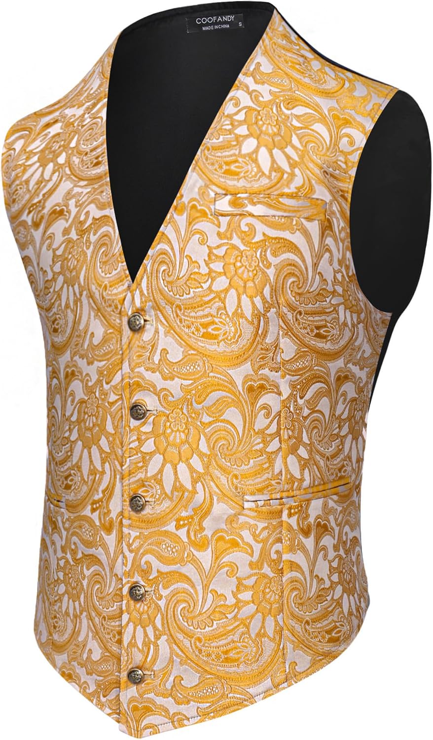 Mens Paisley Tuxedo Vest for Victorian Steampunk Style Events