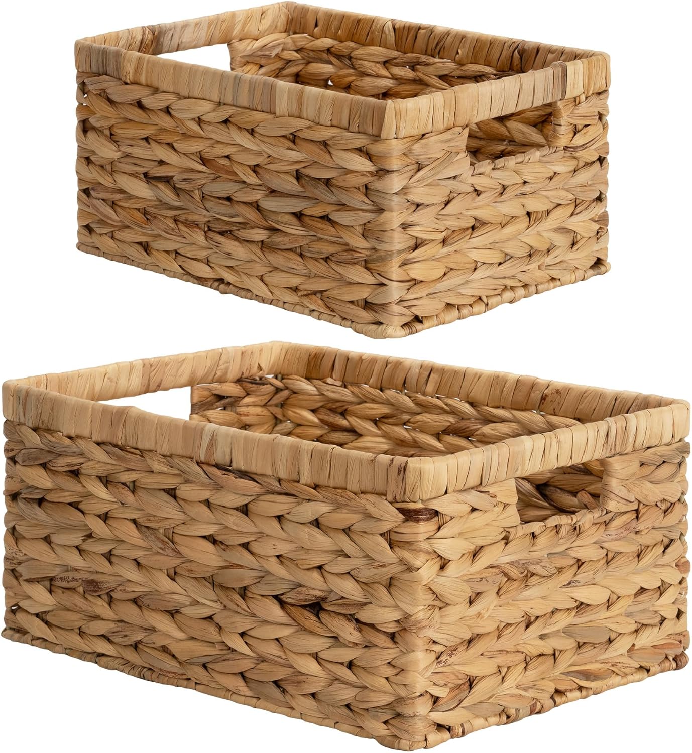 Handwoven Water Hyacinth Storage Baskets for Organizing Needs