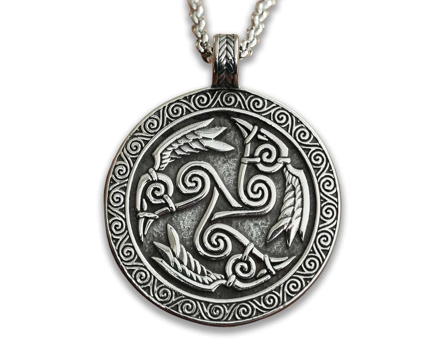 Celtic Morrigan Raven Triskelion Necklace for Unique Style