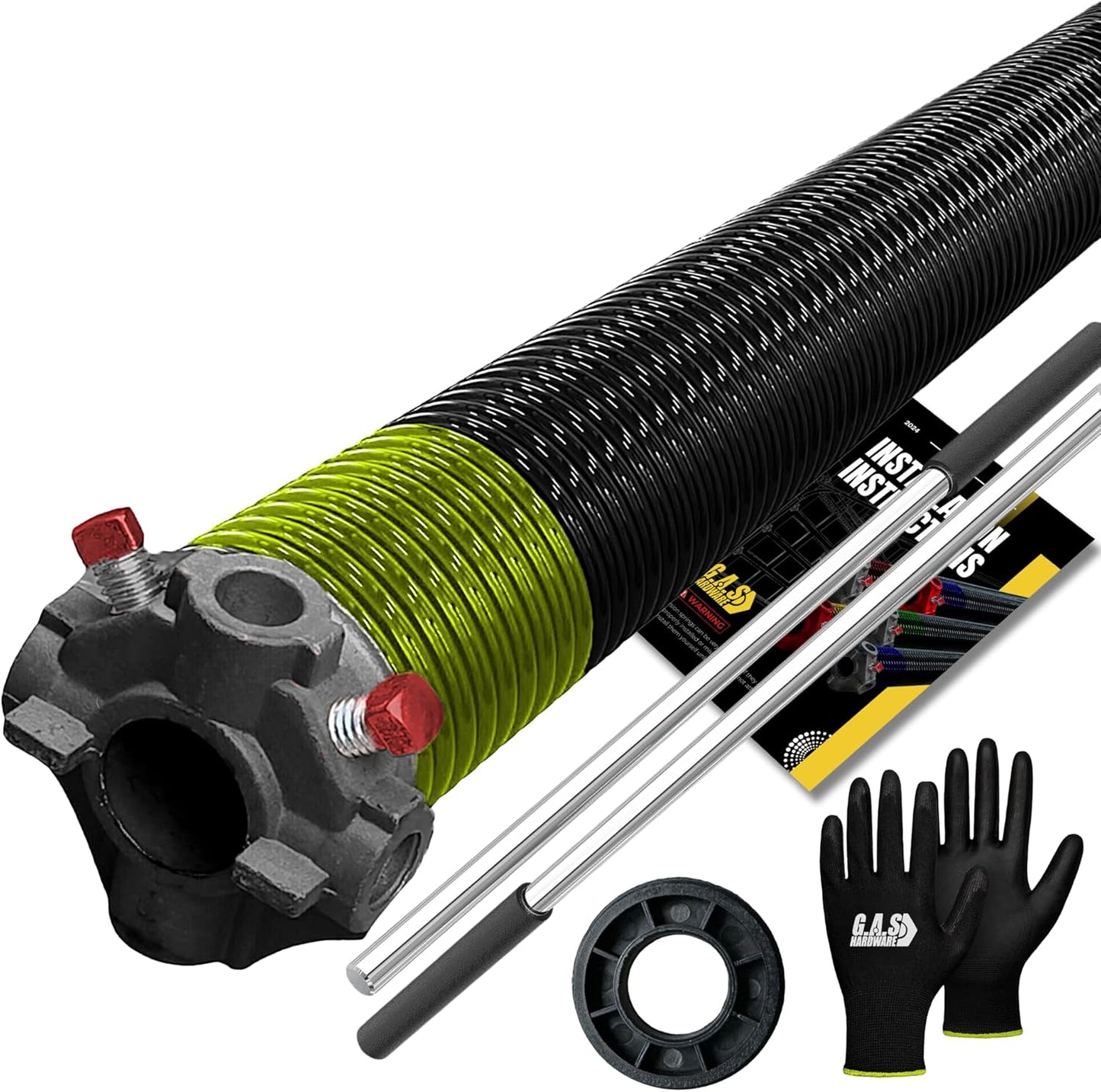 Garage Door Torsion Spring 207x2x25 with Winding Bars and Gloves