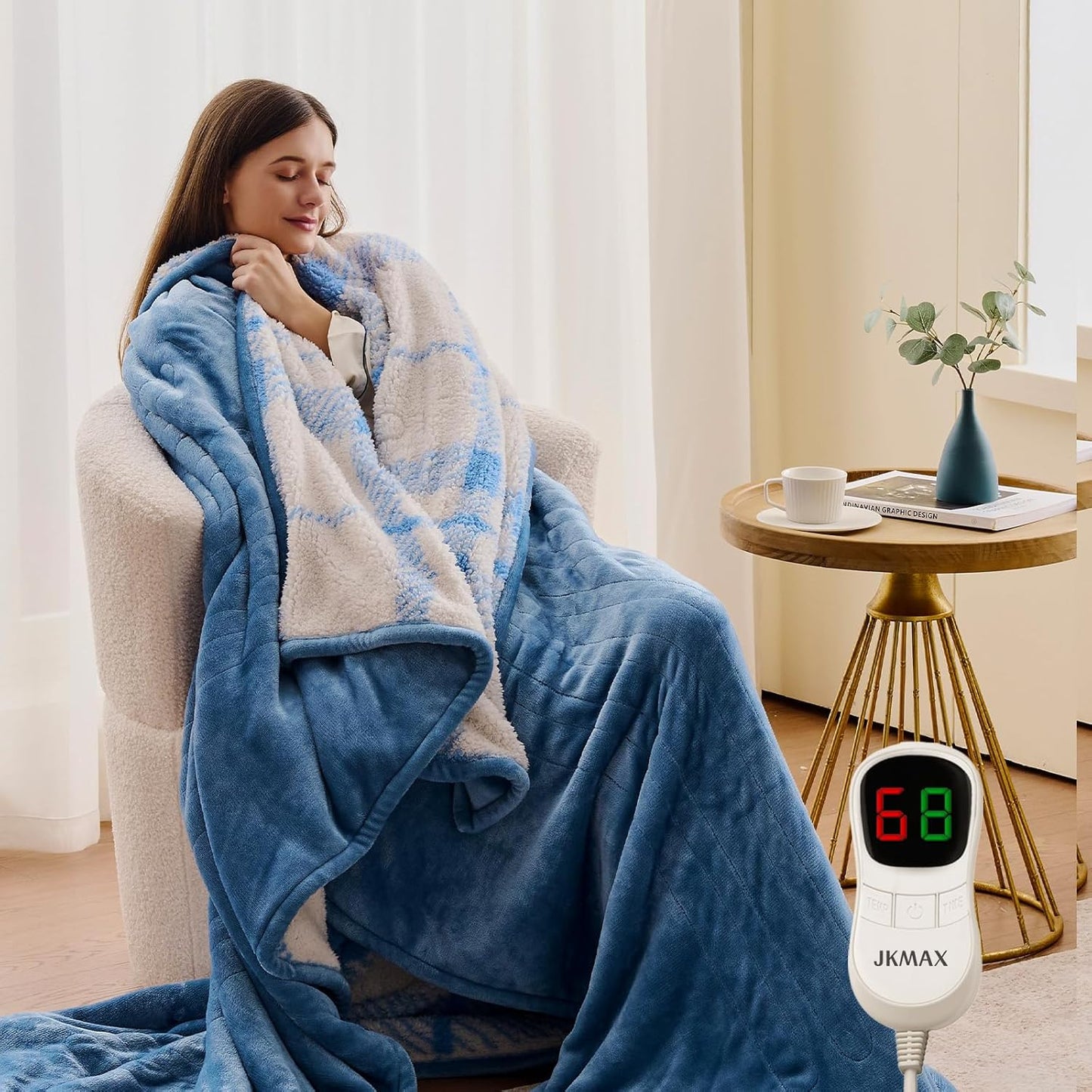 Heated Electric Blanket Twin Size with 10 Levels & 5 Timers