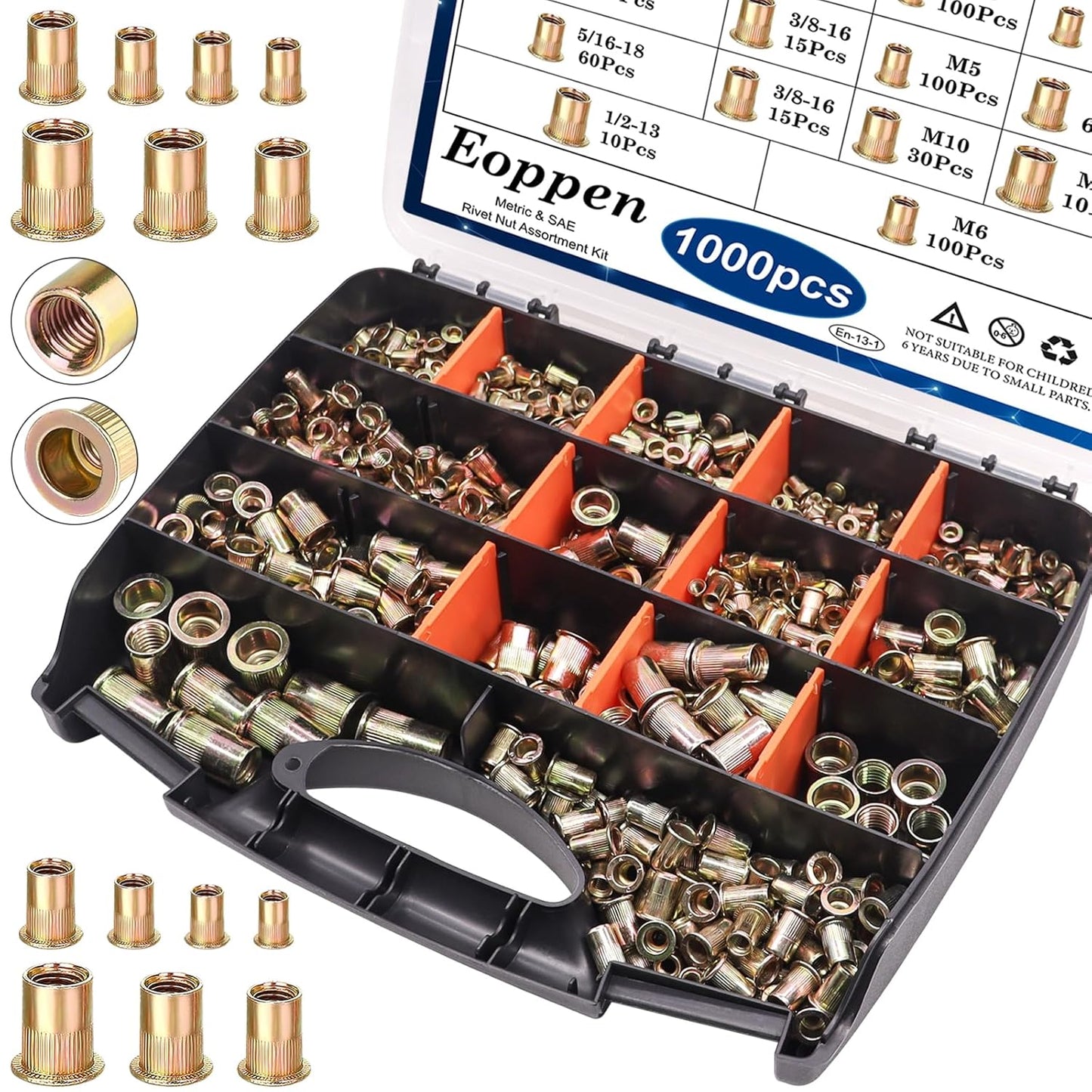 1000Pcs Rivet Nuts Assortment Kit for Versatile Applications
