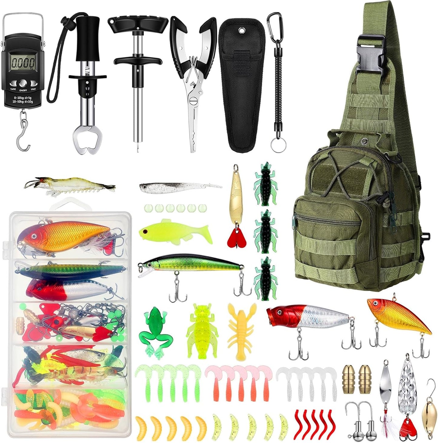 Sosation 134 Pcs Fishing Tool Kit for Men with Tackle Box