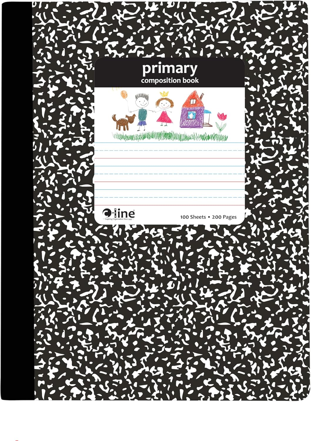 Primary Ruled Black Marble Composition Notebook by C-Line