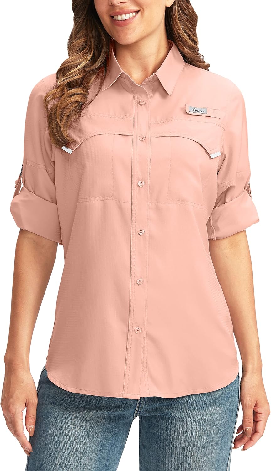 Pudolla Women's UPF 50+ UV Sun Protection Long Sleeve Shirts