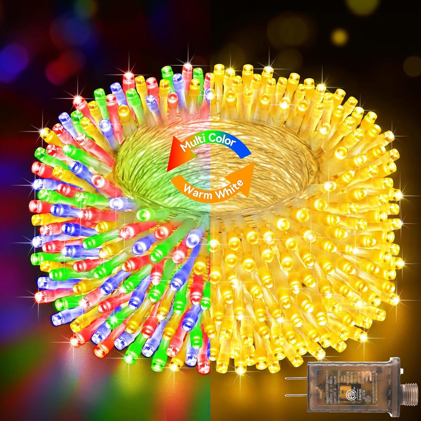 115FT 350LED Color Changing Christmas Lights - 8 Modes, Timer Memory
