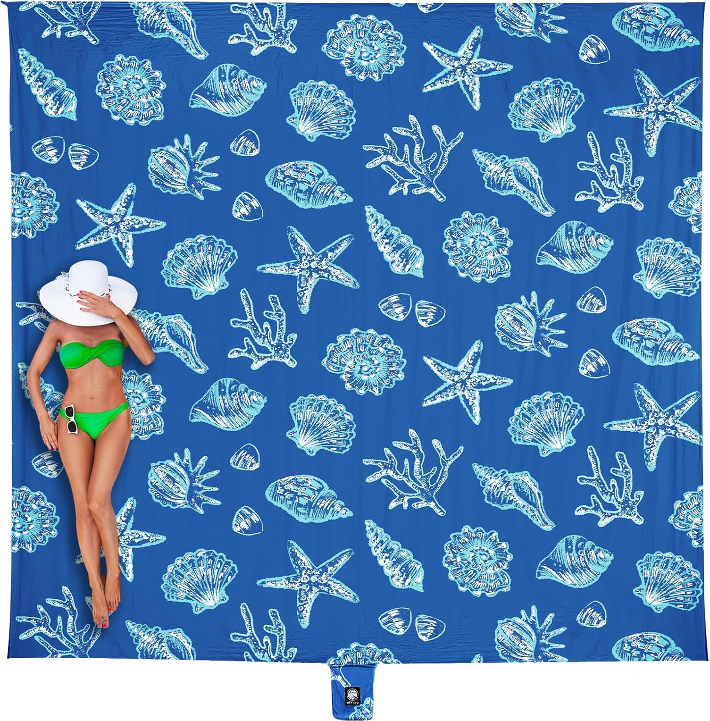 WEKAPO Beach Blanket Waterproof Sandproof Oversized Mat